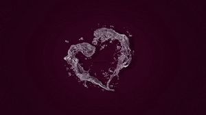 Preview wallpaper heart, water, liquid, form