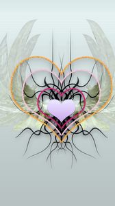 Preview wallpaper heart, wings, drawing