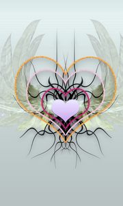 Preview wallpaper heart, wings, drawing