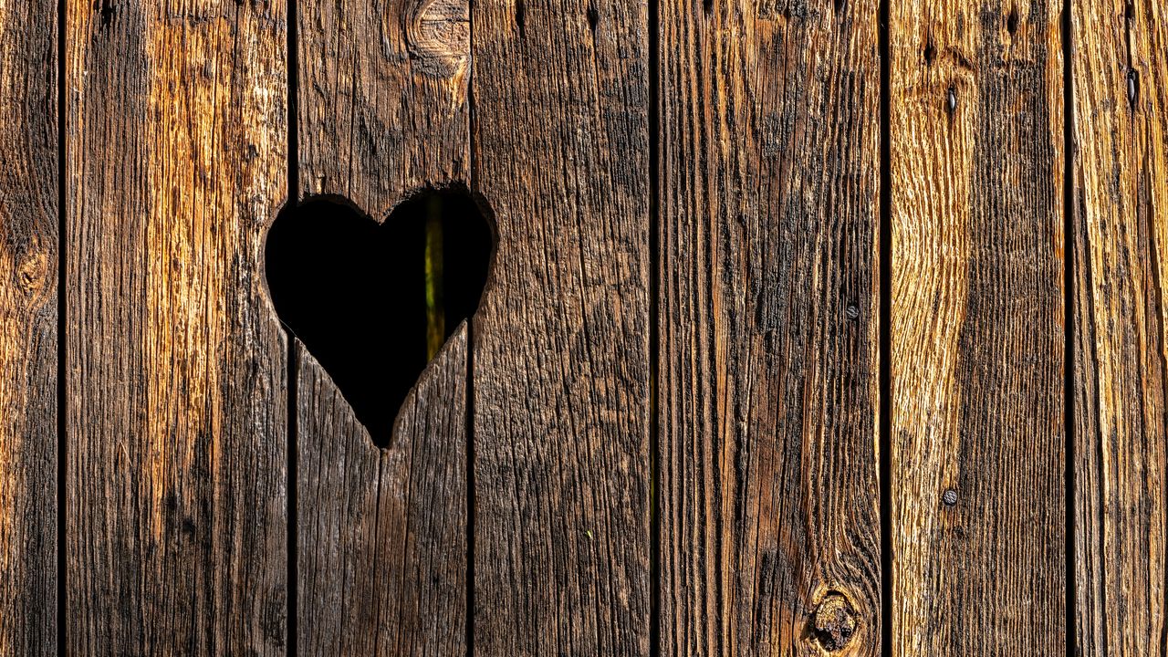 Wallpaper heart, wood, love