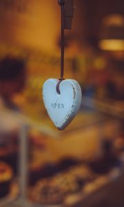 Preview wallpaper heart, wooden, white, inscription