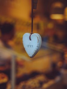 Preview wallpaper heart, wooden, white, inscription