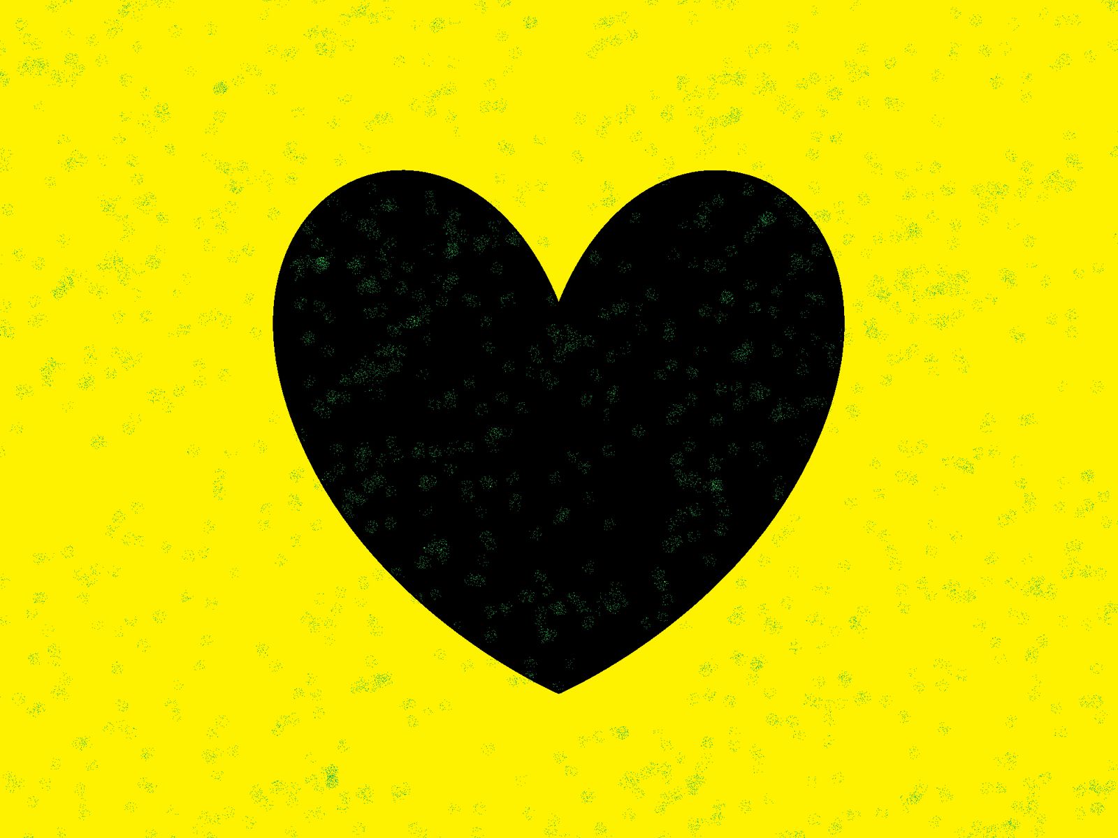 1600x1200 Wallpaper heart, yellow, glitter, art