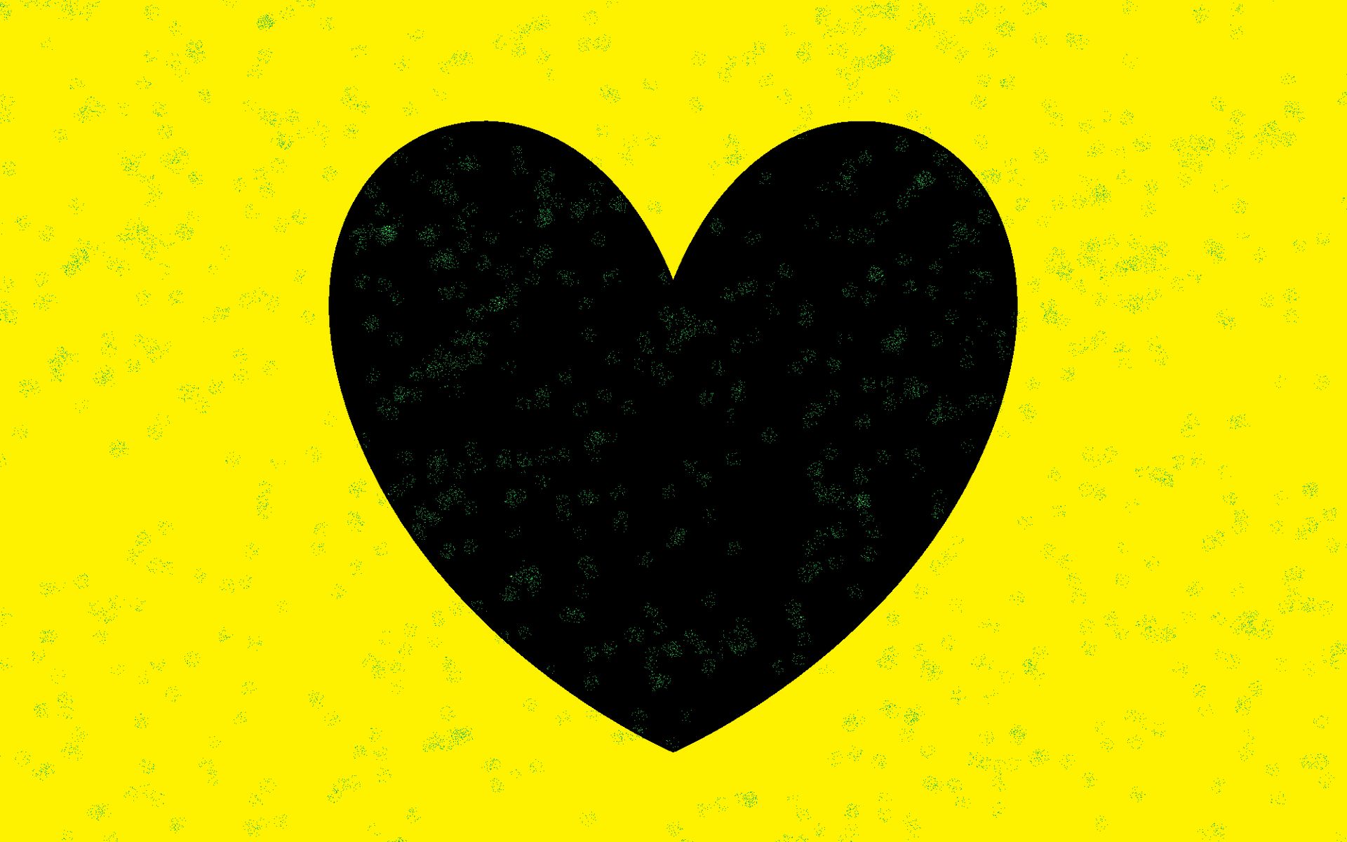 1920x1200 Wallpaper heart, yellow, glitter, art