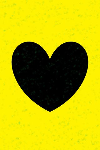 320x480 Wallpaper heart, yellow, glitter, art