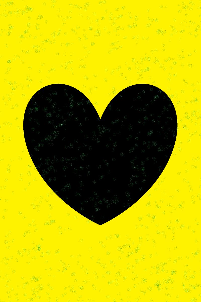 800x1200 Wallpaper heart, yellow, glitter, art