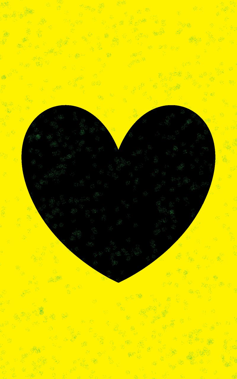 800x1280 Wallpaper heart, yellow, glitter, art