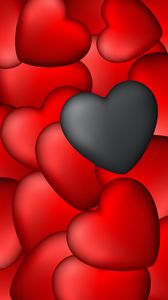 Preview wallpaper hearts, art, red, black