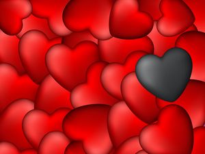 Preview wallpaper hearts, art, red, black
