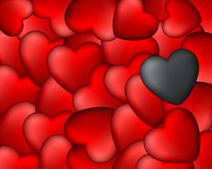 Preview wallpaper hearts, art, red, black