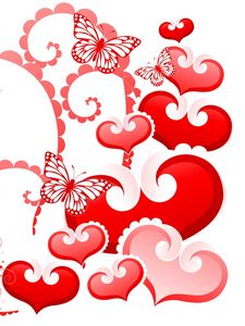 Preview wallpaper hearts, butterflies, background, valentines day