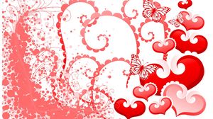 Preview wallpaper hearts, butterflies, background, valentines day