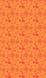 Preview wallpaper hearts, circles, background, orange