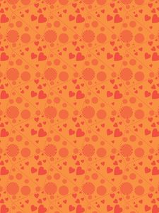 Preview wallpaper hearts, circles, background, orange