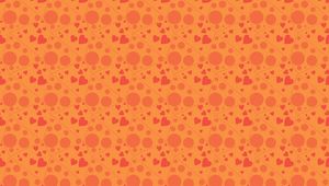 Preview wallpaper hearts, circles, background, orange