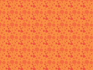Preview wallpaper hearts, circles, background, orange