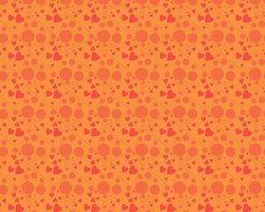 Preview wallpaper hearts, circles, background, orange