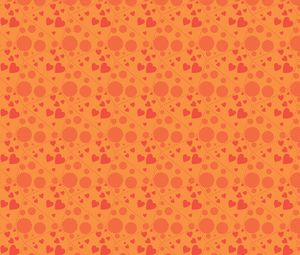 Preview wallpaper hearts, circles, background, orange