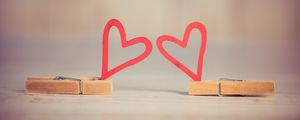 Preview wallpaper hearts, clothespins, macro, love