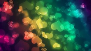 Preview wallpaper hearts, colorful, dark
