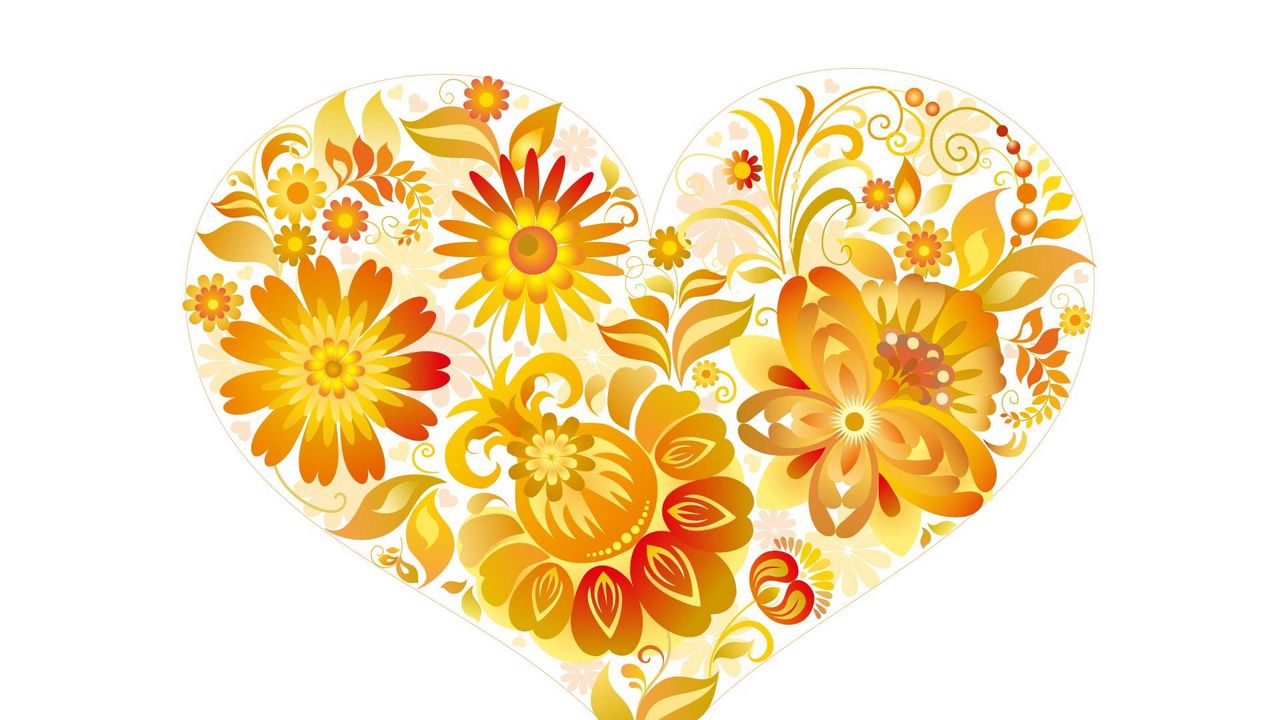 Wallpaper hearts, flowers, patterns