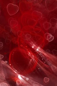Preview wallpaper hearts, fractal, red, shine
