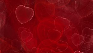 Preview wallpaper hearts, fractal, red, shine