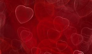 Preview wallpaper hearts, fractal, red, shine