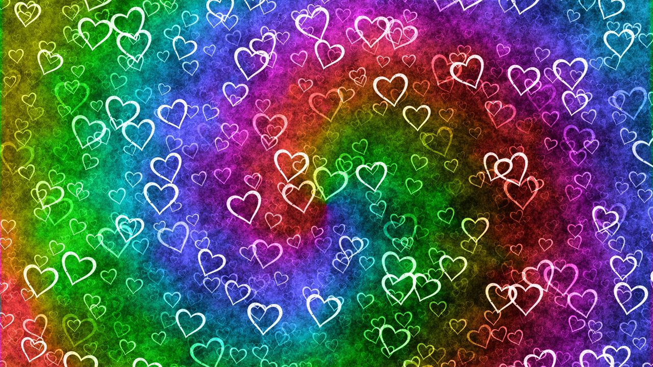 Wallpaper hearts, heart, patterns, rainbow, texture