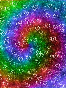 Preview wallpaper hearts, heart, patterns, rainbow, texture