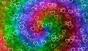 Preview wallpaper hearts, heart, patterns, rainbow, texture