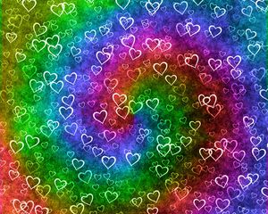 Preview wallpaper hearts, heart, patterns, rainbow, texture