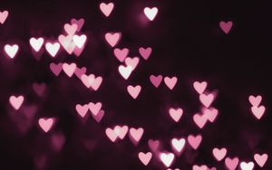 Preview wallpaper hearts, light, abstraction, neon