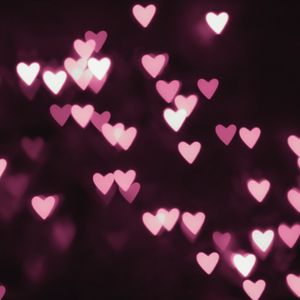 Preview wallpaper hearts, light, abstraction, neon