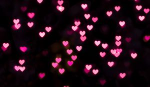 Preview wallpaper hearts, lights, glow, pink, love