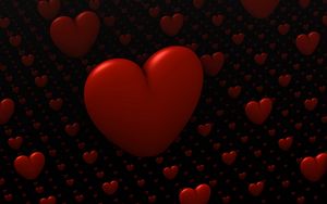 Preview wallpaper hearts, love, 3d, red
