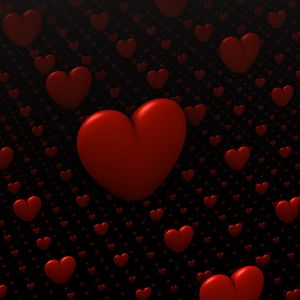 Preview wallpaper hearts, love, 3d, red