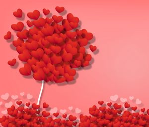 Preview wallpaper hearts, love, art, tree
