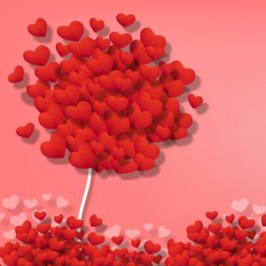 Preview wallpaper hearts, love, art, tree