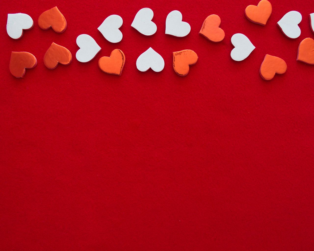 1280x1024 Wallpaper hearts, love, background, white, red
