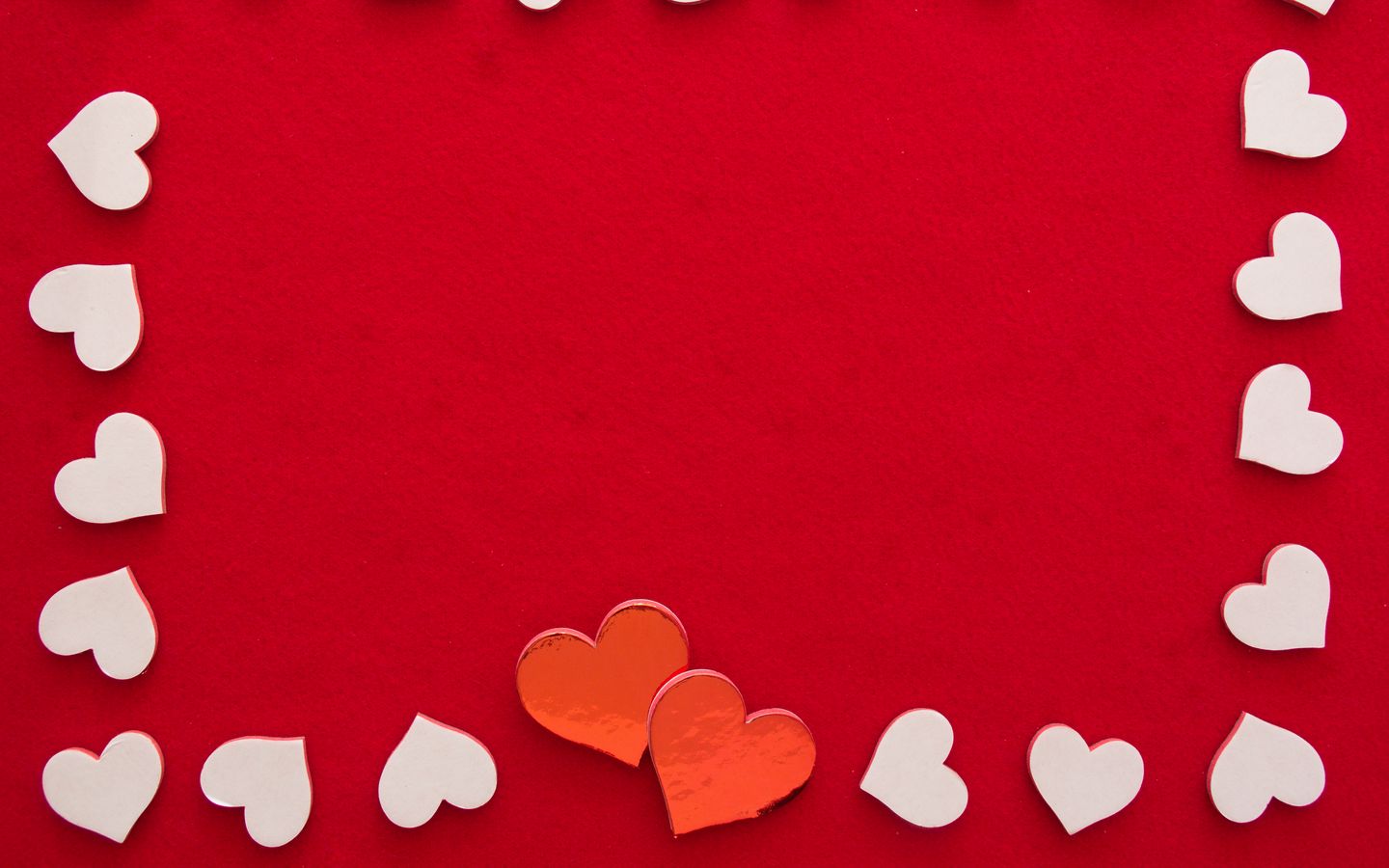 1440x900 Wallpaper hearts, love, frame, red, white