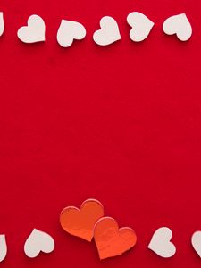 Preview wallpaper hearts, love, frame, red, white