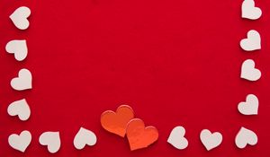 Preview wallpaper hearts, love, frame, red, white