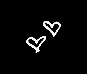 Preview wallpaper hearts, love, minimalism, bw