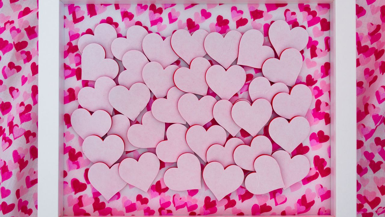 Wallpaper hearts, love, pink, white
