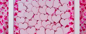 Preview wallpaper hearts, love, pink, white