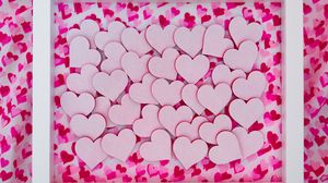Preview wallpaper hearts, love, pink, white