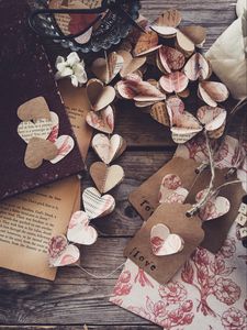 Preview wallpaper hearts, paper, craft, love