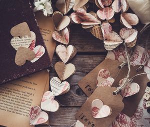 Preview wallpaper hearts, paper, craft, love