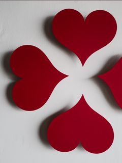240x320 Wallpaper hearts, paper, red, white